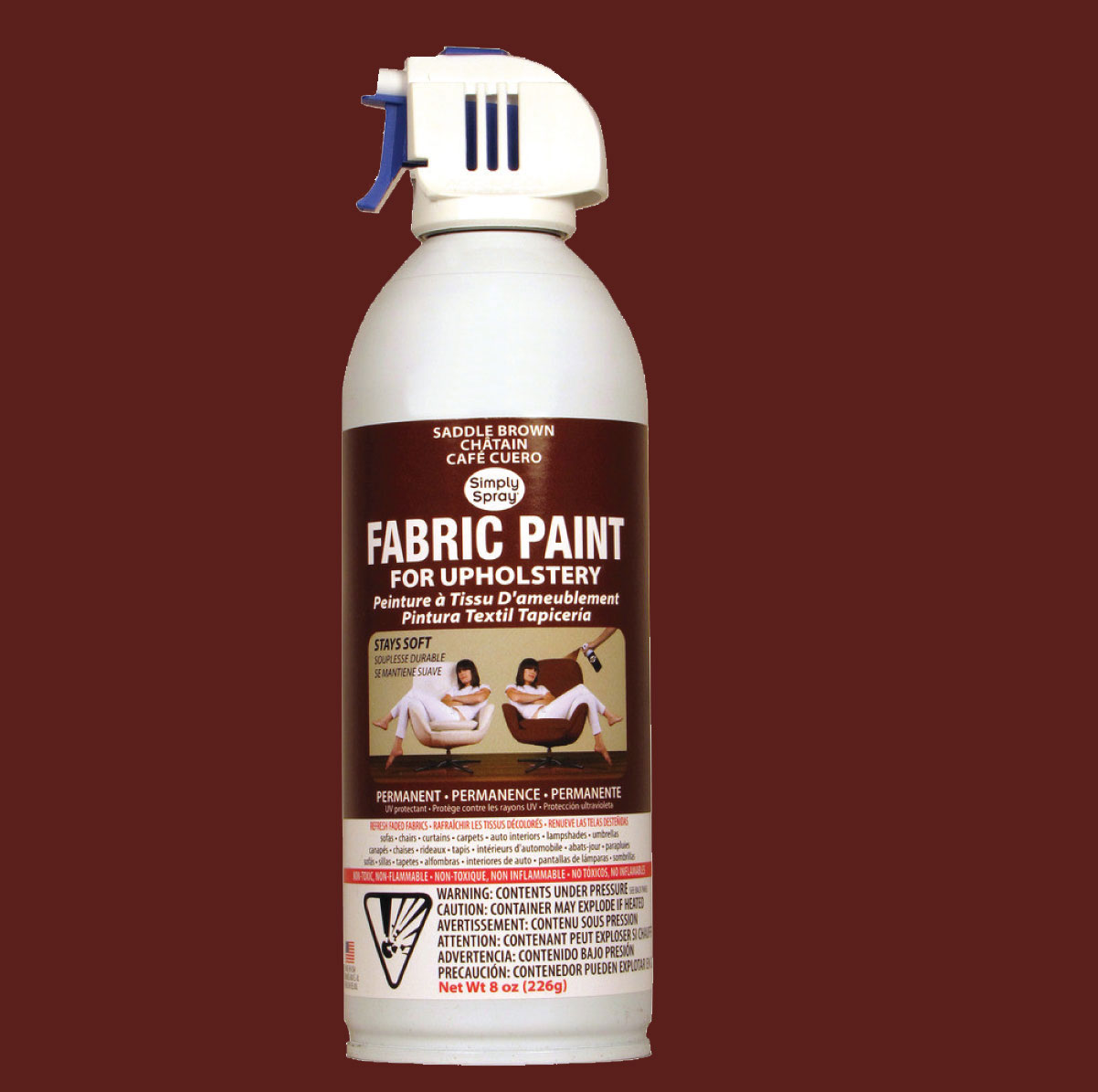 8-oz. Simply Spray Upholstery Spray Saddle Brown Fabric Paint