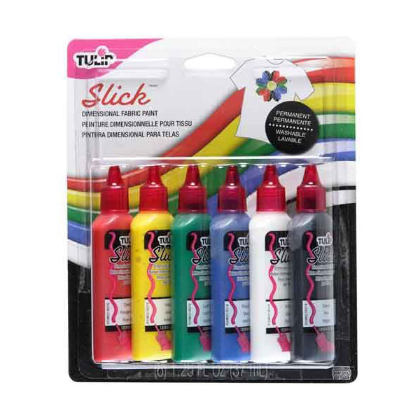 Tulip 6 Pack Opaque Fabric Markers Primary