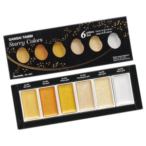 Kuretake GANSAI TAMBI-Traditional Japanese watercolour STARRY 6 COLOURS