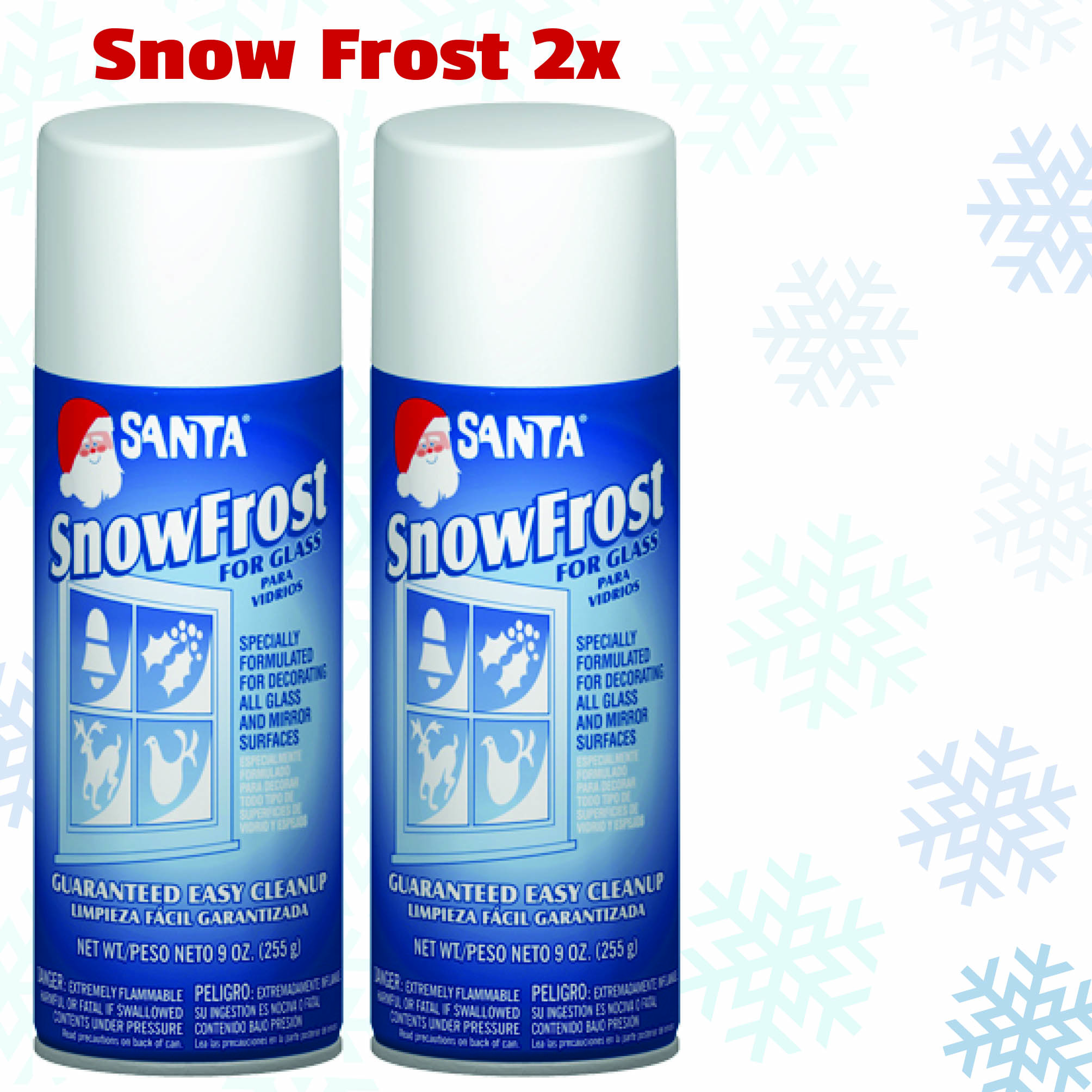 NEW Snow Frost Spray 2x Cans 533ml, Christmas windows,mirrors,decoration