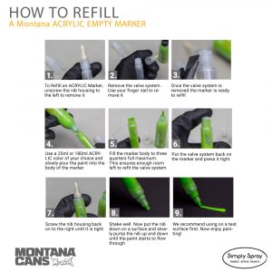 Hor to refill Montana acrylic markers