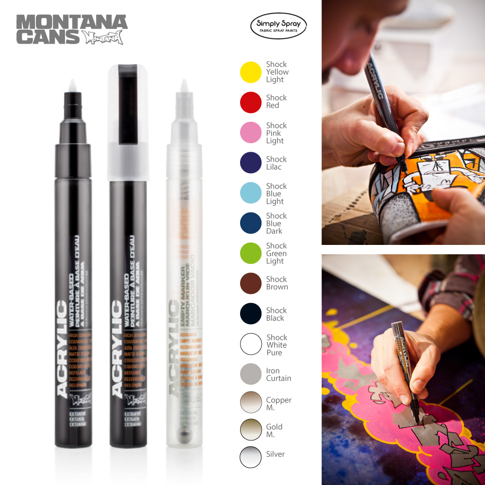 Montana Acrylic Paint Marker 0.7mm (Extra Fine) - Shock Blue Light