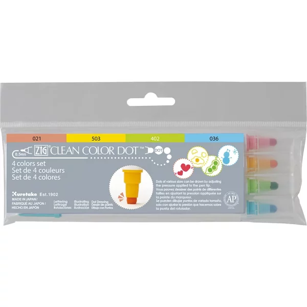 Zig Clean Color Dot Marker – Set of 4 TC-6100_4V