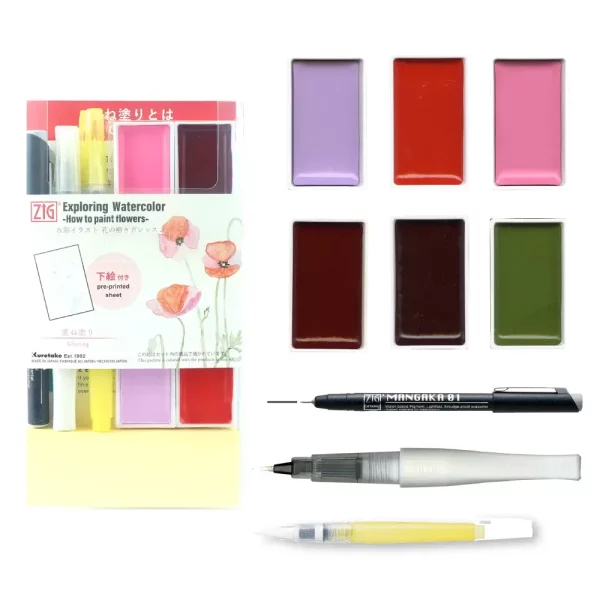 Zig Watercolour Set – Flowers Glazing EW-1